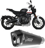 Système D'Échappement Complet Sans Catalyseur Et Homologué Au Niveau Sonore Delta Race Acier Noir Carbon - Mivv Compatible Avec Triumph Trident 660 (2021-2024)