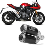 Double Sortie D'Échappement Homologuée Au Niveau Sonore Mk3 Carbon - Mivv Compatible Avec Triumph Speed Triple 1200 Rr - Rs (2021-2024)