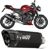 Système D'Échappement Complet Avec Catalyseur Et Homologation Acoustique Sr-1 Titanium Noir - Mivv Compatible Avec Triumph Street Triple 765 R - Rs (2023-2024)