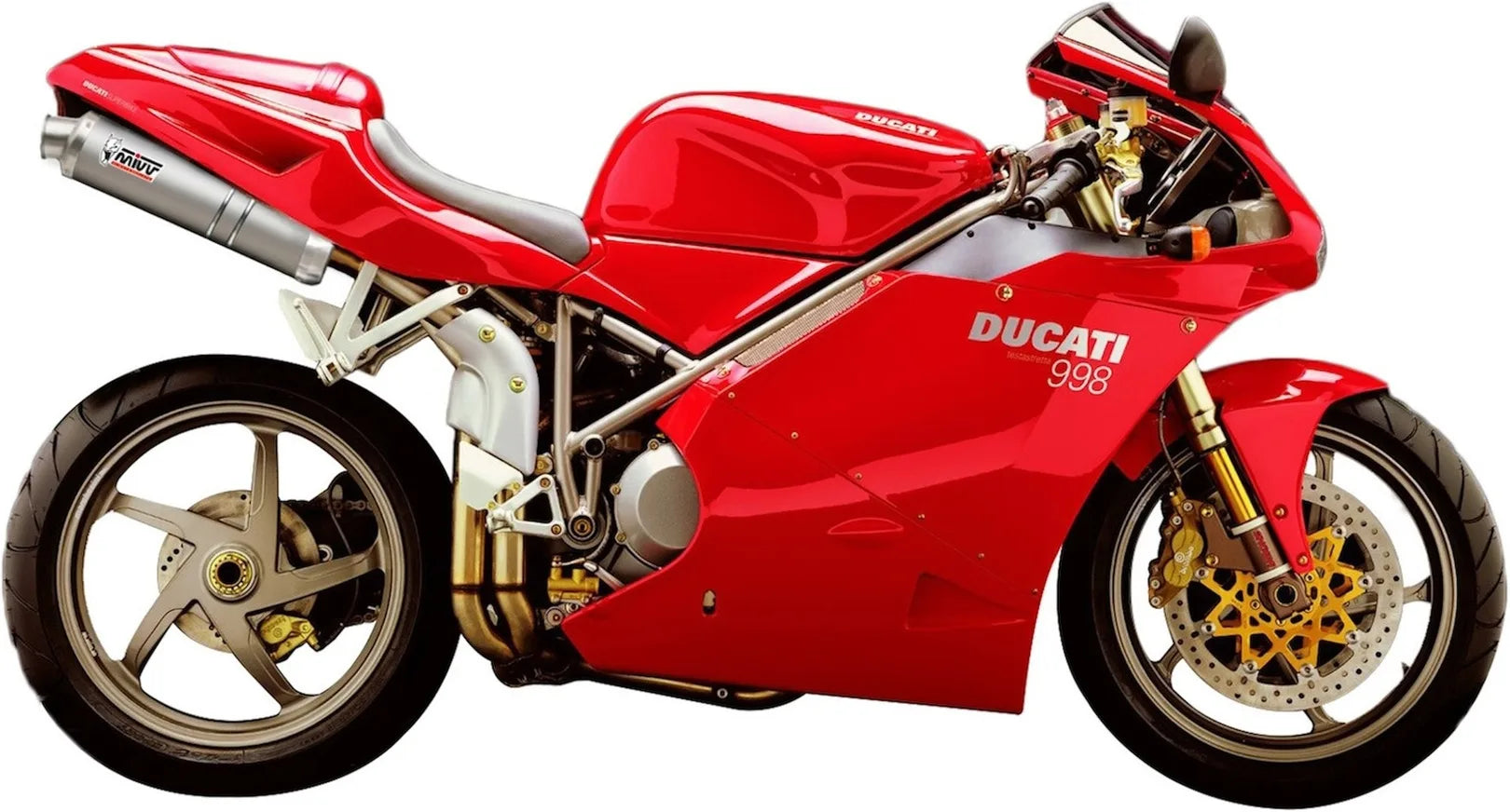 Double Sortie D'Échappement Homologuée Au Niveau Sonore Oval Titanium - Mivv Compatible Avec Ducati 998 (1994-2001)