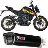 Complete Non-Catalytic Exhaust System With Sound Certification Gp Steel Black Carbon - Mivv Compatible With Voge Brivido 125R (2023-2024)