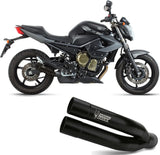 Système D'Échappement Homologué Au Niveau Sonore Double Gun Acier Noir - Mivv Compatible Avec Yamaha Xj6 600 (2009-2016)