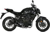 Système D'Échappement Complet Avec Catalyseur Et Homologation Acoustique Delta Race Acier Noir Carbon - Mivv Compatible Avec Yamaha Mt-07 (2014-2020)