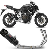 Système D'Échappement Complet Avec Catalyseur Et Homologation Acoustique Gp Carbon Carbon - Mivv Compatible Avec Yamaha Fz-07 (2014-2024)