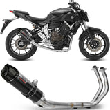 Système D'Échappement Complet Sans Catalyseur Et Homologué Au Niveau Sonore Gp Acier Noir Carbon - Mivv Compatible Avec Yamaha Mt-07 (2014-2024)