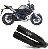 Système D'Échappement Homologué Au Niveau Sonore Double Gun Acier Noir - Mivv Compatible Avec Yamaha Mt-03 (2016-2024)