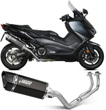 Système D'Échappement Complet Avec Catalyseur Et Homologation Acoustique Sr-1 Acier Noir - Mivv Compatible Avec Yamaha T-Max 560 (2020-2021)