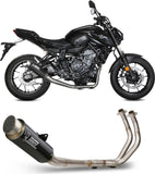 Système D'Échappement Complet Sans Catalyseur Et Homologué Au Niveau Sonore Gppro Carbon - Mivv Compatible Avec Yamaha Fz-07 (2021-2024)