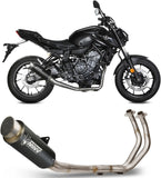Système D'Échappement Complet Avec Catalyseur Et Homologation Acoustique Gppro Acier Noir - Mivv Compatible Avec Yamaha Mt-07 (2021-2024)