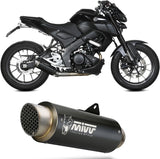 Système D'Échappement Complet Avec Catalyseur Et Homologation Acoustique Gppro Acier Noir - Mivv Compatible Avec Yamaha Mt-125 (2020-2024)