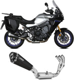 Système D'Échappement Complet Sans Catalyseur Et Homologué Au Niveau Sonore Delta Race Acier Noir Carbon - Mivv Compatible Avec Yamaha Tracer 9 - Gt (2021-2023)
