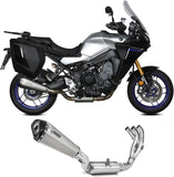 Système D'Échappement Complet Avec Catalyseur Et Homologation Acoustique Delta Race Acier Carbon - Mivv Compatible Avec Yamaha Tracer 9 - Gt (2021-2023)