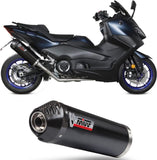 Complete Non-Catalytic Exhaust System With Sound Certification Oval Steel Black - Mivv Compatible With Yamaha T-Max 560 (2022-2024)