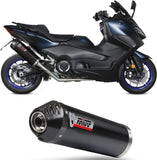 Système D'Échappement Complet Avec Catalyseur Et Homologation Acoustique Oval Acier Noir - Mivv Compatible Avec Yamaha T-Max 560 (2022-2024)
