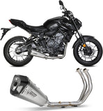 Système D'Échappement Complet Avec Catalyseur Et Homologation Acoustique Delta Race Acier Carbon - Mivv Compatible Avec Yamaha Fz-07 (2021-2024)