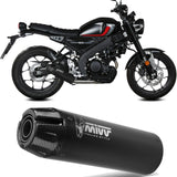 Système D'Échappement Complet Avec Catalyseur Et Homologation Acoustique Hr-1 Acier Noir Carbon - Mivv Compatible Avec Yamaha Xsr 125 (2022-2024)