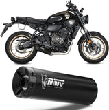 Complete Non-Catalytic Exhaust System With Sound Certification Hr-1 Steel Black Carbon - Mivv Compatible With Yamaha Xsr 700 (2021-2024)