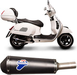Système D'Échappement Complet Non Catalysé Et Sans Homologation Acoustique Oval Acier Inox Noir - Termignoni Compatible Avec Piaggio Vespa 250 (2008-2022)