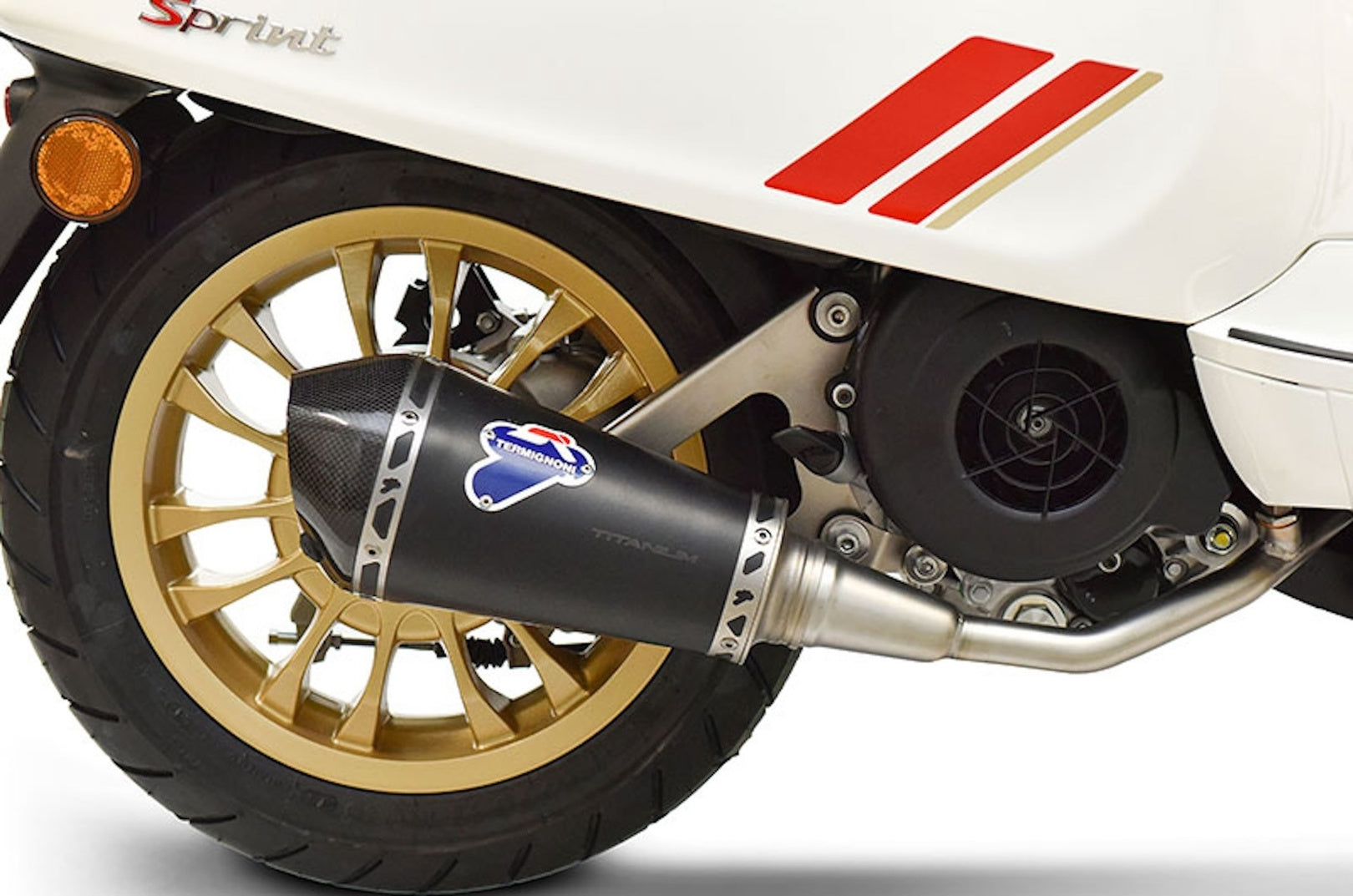 Exhaust Tip Without Sound Certification Relevance Steel Black Carbon Cap - Termignoni Compatible With Piaggio Vespa Primavera 125 (2008-2022)