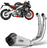 Système D'Échappement Complet Non Catalysé Et Sans Homologation Acoustique Delta Race Acier Carbon - Mivv Compatible Avec Aprilia Tuono 660 (2021-2024)