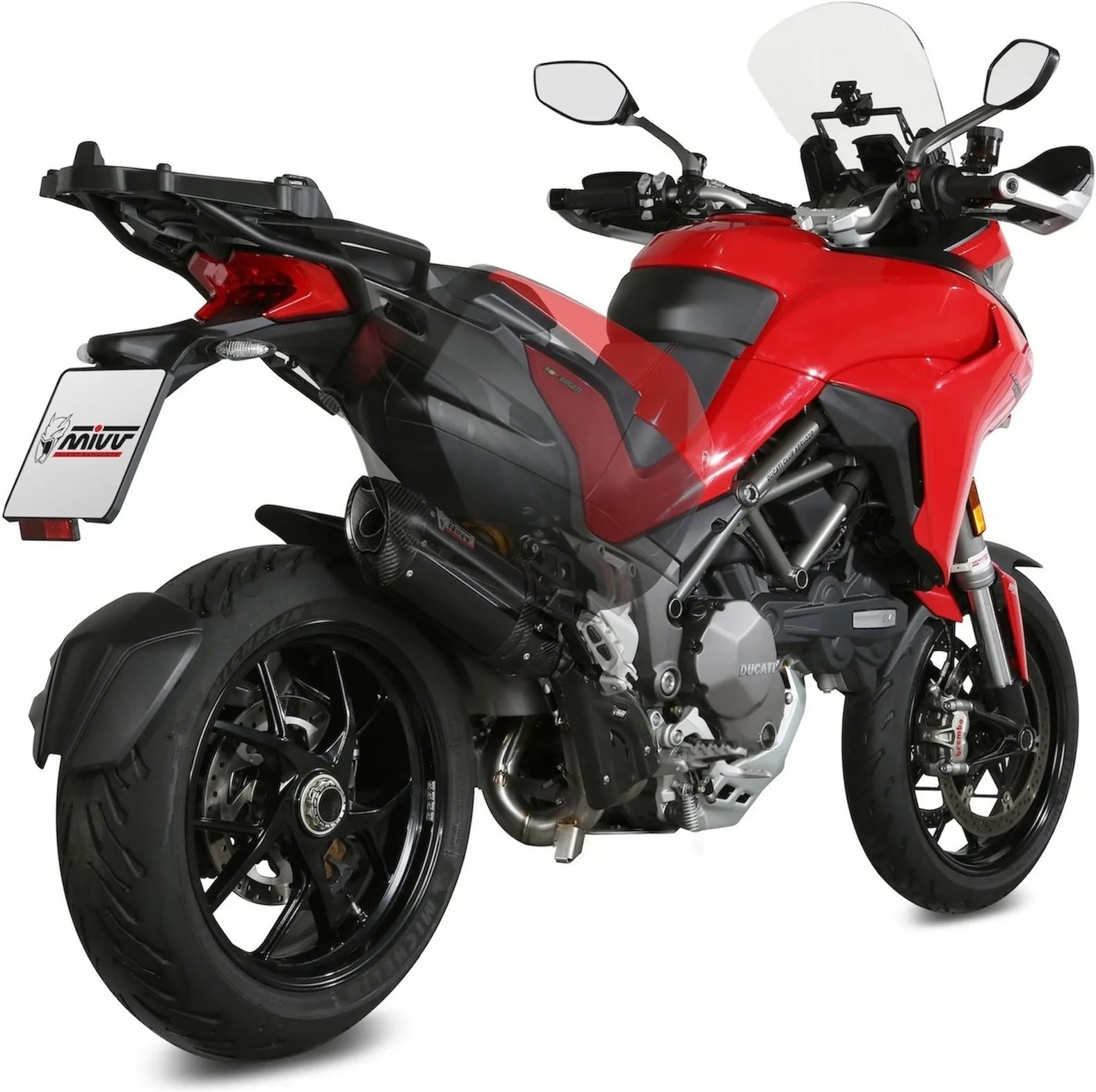 Système D'Échappement Non Catalysé Et Sans Homologation Acoustique Suono Acier Noir Carbon - Mivv Compatible Avec Ducati Multistrada 1260 (2018-2020)