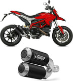 Double Sortie D'Échappement Non Catalysée Et Sans Homologation Acoustique Mk3 Acier Noir - Mivv Compatible Avec Ducati Hypermotard 939 (2016-2018)