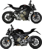 Double Sortie D'Échappement Non Catalysée Et Sans Homologation Acoustique X-M1 Acier Noir - Mivv Compatible Avec Ducati Streetfighter V4 (2020-2022)