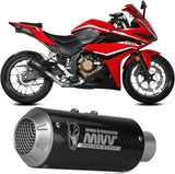 Système D'Échappement Non Catalysé Et Sans Homologation Acoustique Mk3 Carbon - Mivv Compatible Avec Honda Cbr 500 R (2019-2020)