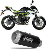 Uncatalysed Exhaust System Without Sound Certification Mk3 Steel Black - Mivv Compatible With Kawasaki Ninja 125 (2019-2024)