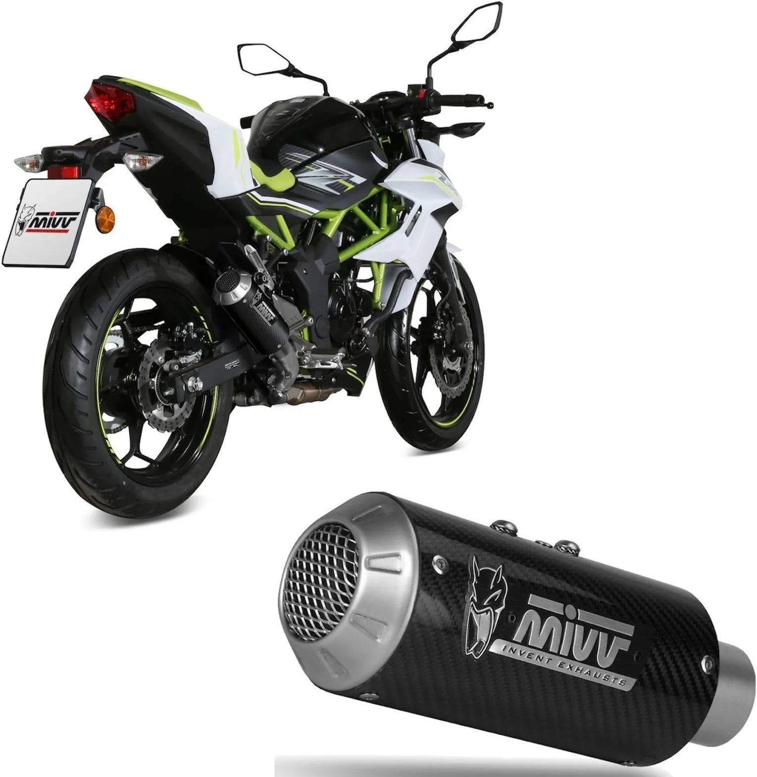 Système D'Échappement Non Catalysé Et Sans Homologation Acoustique Mk3 Carbon - Mivv Compatible Avec Kawasaki Z 125 (2019-2024)