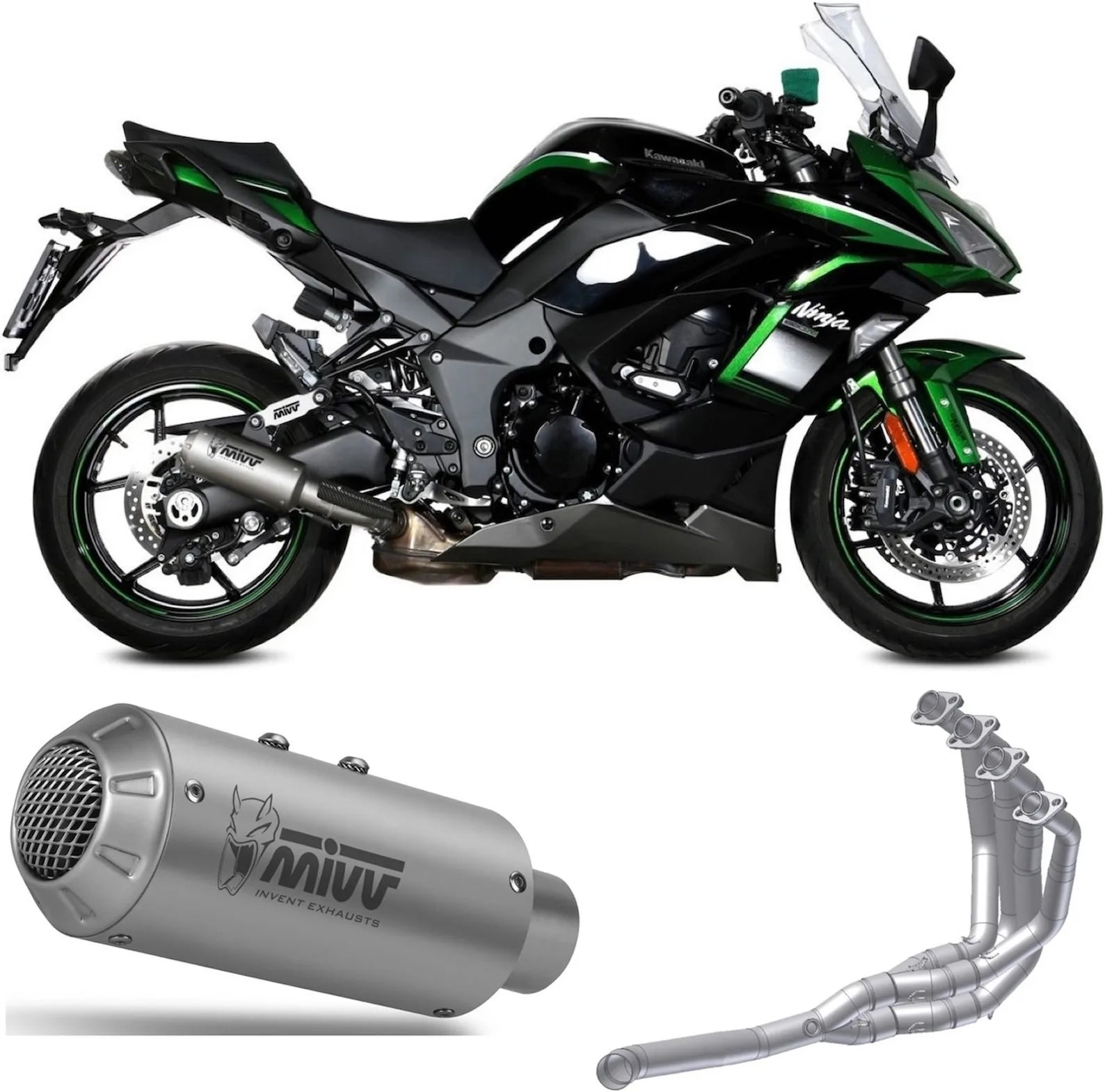 Système D'Échappement Complet Non Catalysé Et Sans Homologation Acoustique Mk3 Acier - Mivv Compatible Avec Kawasaki Ninja 1000 Sx (2020-2024)