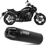 Système D'Échappement Complet Non Catalysé Et Sans Homologation Acoustique Hr-1 Acier Noir Carbon - Mivv Compatible Avec Kawasaki Vulcan S (2017-2023)