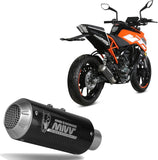 Système D'Échappement Non Catalysé Et Sans Homologation Acoustique Mk3 Carbon - Mivv Compatible Avec Ktm 125 Duke (2017-2020)