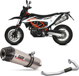 Système D'Échappement Complet Non Catalysé Et Sans Homologation Acoustique Oval Titanium Carbon - Mivv Compatible Avec Ktm 690 Smc R (2020-2024)