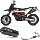 Système D'Échappement Catalytique Avec Homologation Acoustique Oval Acier Noir Carbon - Mivv Compatible Avec Ktm 690 Smc R (2020-2024)