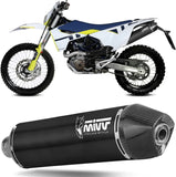 Système D'Échappement Non Catalysé Et Sans Homologation Acoustique Str1 Acier Noir - Mivv Compatible Avec Husqvarna 701 Enduro - Supermoto (2021-2024)