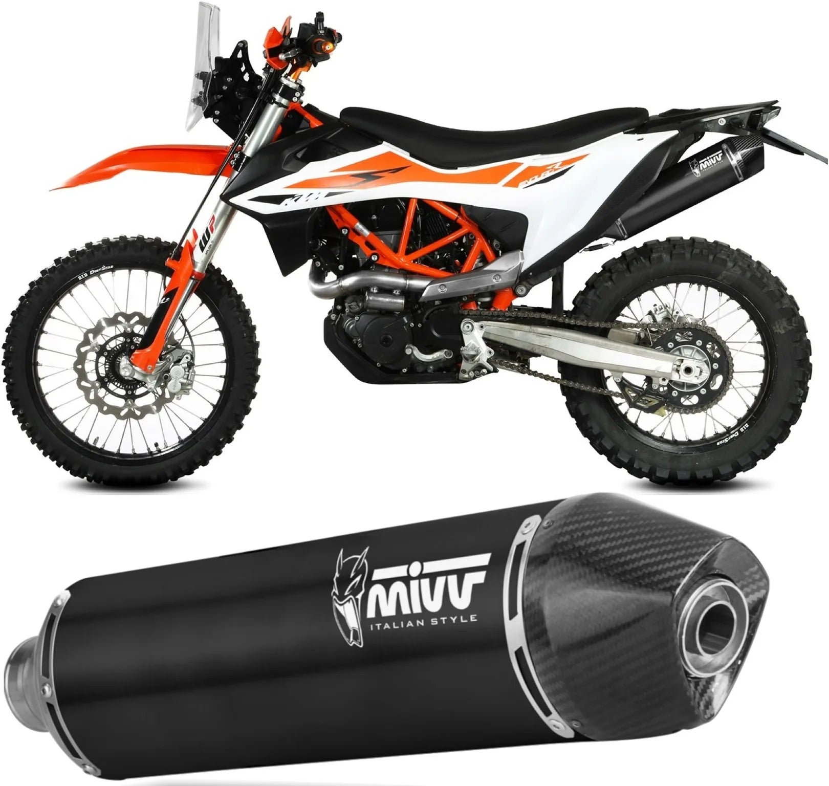Système D'Échappement Non Catalysé Et Sans Homologation Acoustique Str1 Acier Noir - Mivv Compatible Avec Ktm 690 Smc R (2021-2024)