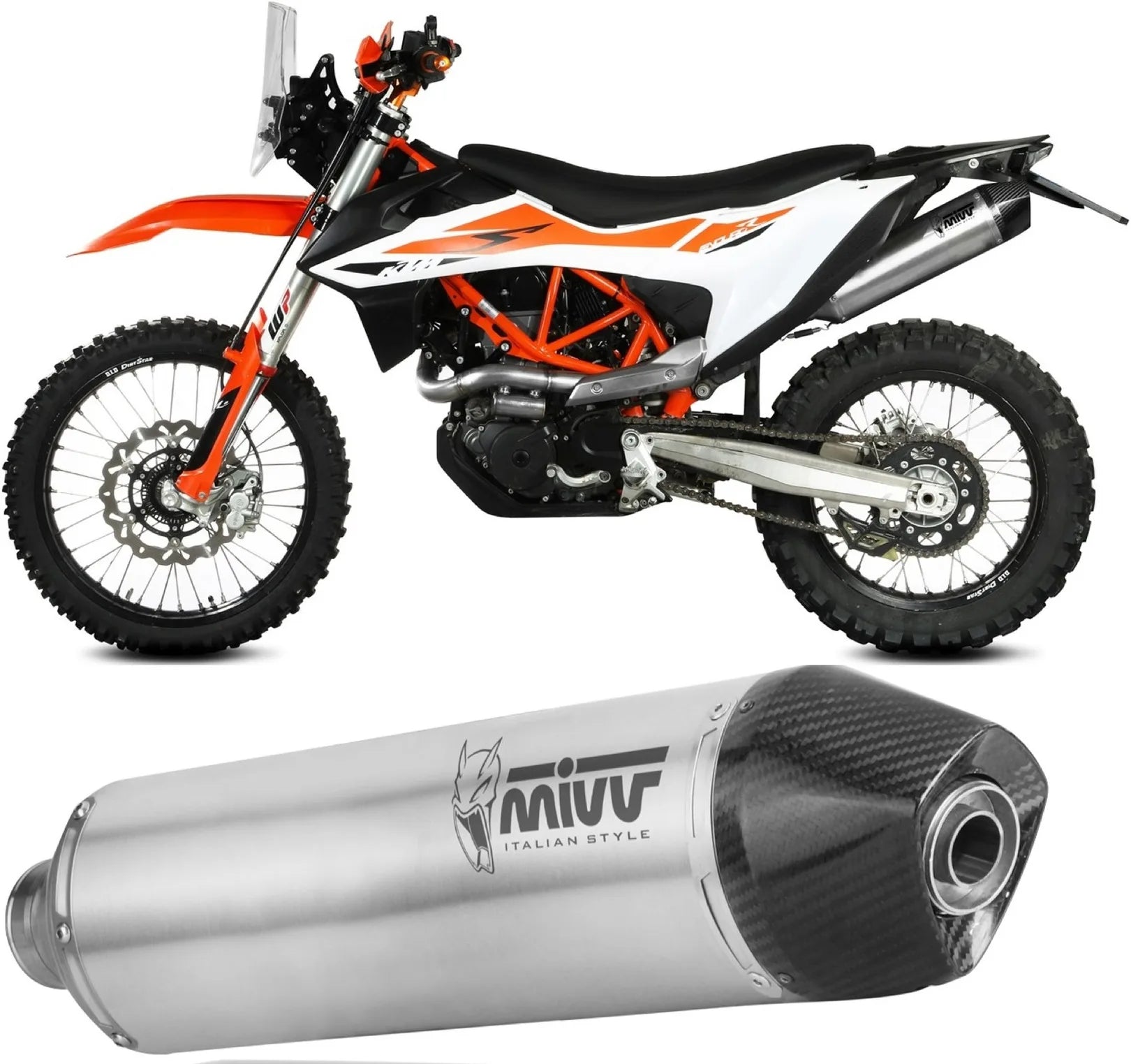 Système D'Échappement Non Catalysé Et Sans Homologation Acoustique Str1 Acier - Mivv Compatible Avec Ktm 690 Enduro R (2019-2020)