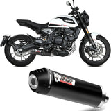Système D'Échappement Non Catalysé Et Sans Homologation Acoustique Oval Acier Noir Carbon - Mivv Compatible Avec Moto Morini Seiemmezzo Scr 650 (2022-2024)