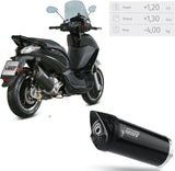 Système D'Échappement Non Catalysé Et Sans Homologation Acoustique Mover Acier Noir - Mivv Compatible Avec Piaggio Beverly 300 (2010-2020)