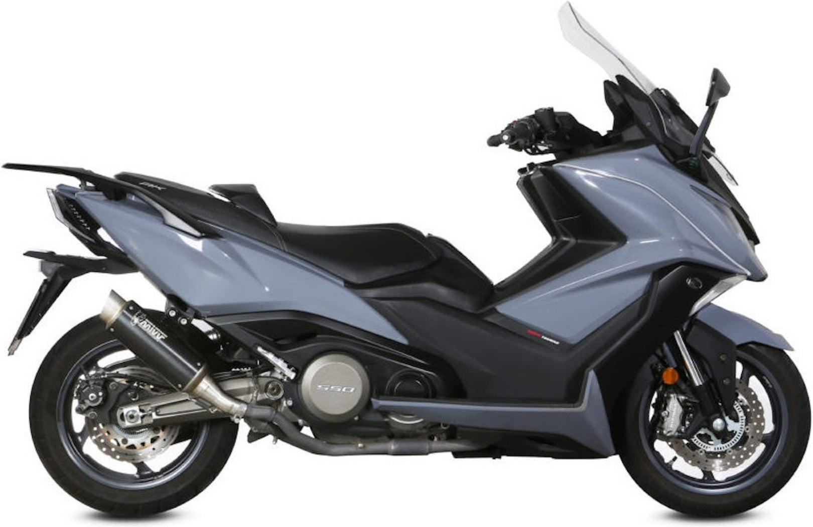 Uncatalysed Exhaust System Without Sound Certification Gppro Steel Black - Mivv Compatible With Kymco Ak 550 (2017-2020)