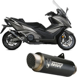 Système D'Échappement Non Catalysé Et Sans Homologation Acoustique Gppro Acier Noir - Mivv Compatible Avec Kymco Ak 550 (2021-2024)