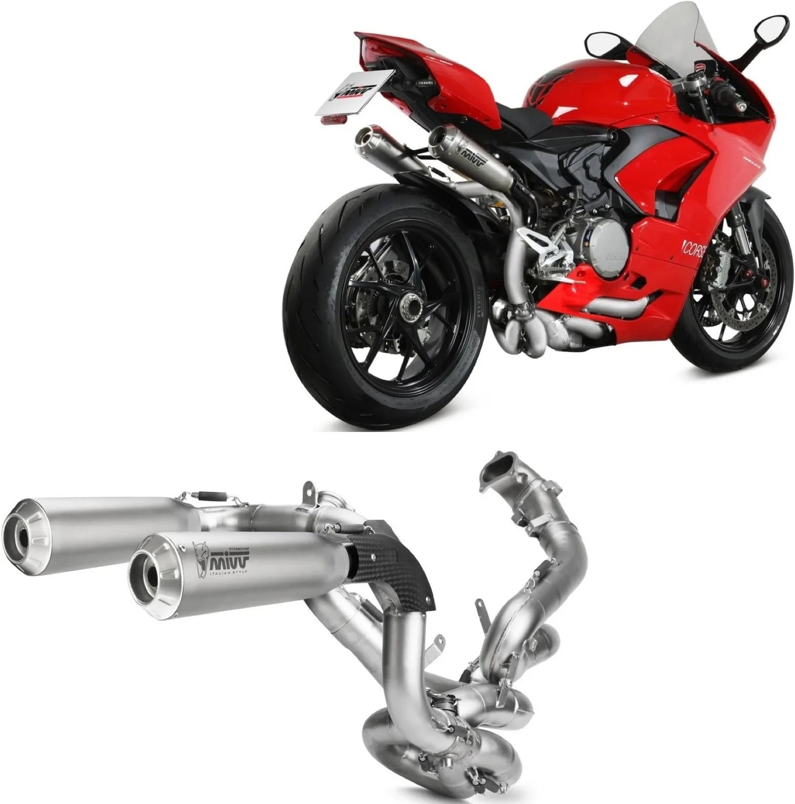 Système D'Échappement Complet Non Catalysé Et Sans Homologation Acoustique X-M1 Titanium - Mivv Compatible Avec Ducati Panigale V2 (2020-2024)