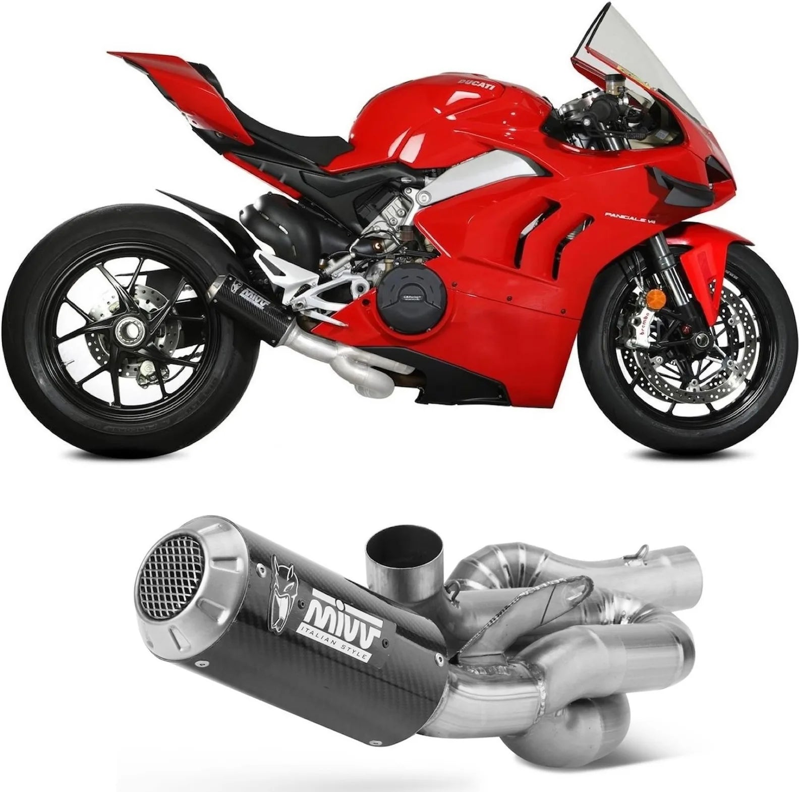 Système D'Échappement Complet Non Catalysé Et Sans Homologation Acoustique Mk3 Carbon - Mivv Compatible Avec Ducati Panigale V4 (2018-2022)