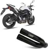 Système D'Échappement Non Catalysé Et Sans Homologation Acoustique Double Gun Acier Noir - Mivv Compatible Avec Suzuki Gsr 750 (2011-2016)