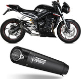 Système D'Échappement Non Catalysé Et Sans Homologation Acoustique X-M5 Acier Noir Carbon - Mivv Compatible Avec Triumph Street Triple 765 R (2017-2022)