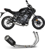 Système D'Échappement Complet Non Catalysé Et Sans Homologation Acoustique Mk3 Carbon - Mivv Compatible Avec Yamaha Mt-07 (2014-2024)