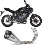 Système D'Échappement Complet Non Catalysé Et Sans Homologation Acoustique Delta Race Acier Carbon - Mivv Compatible Avec Yamaha Mt-07 (2021-2024)