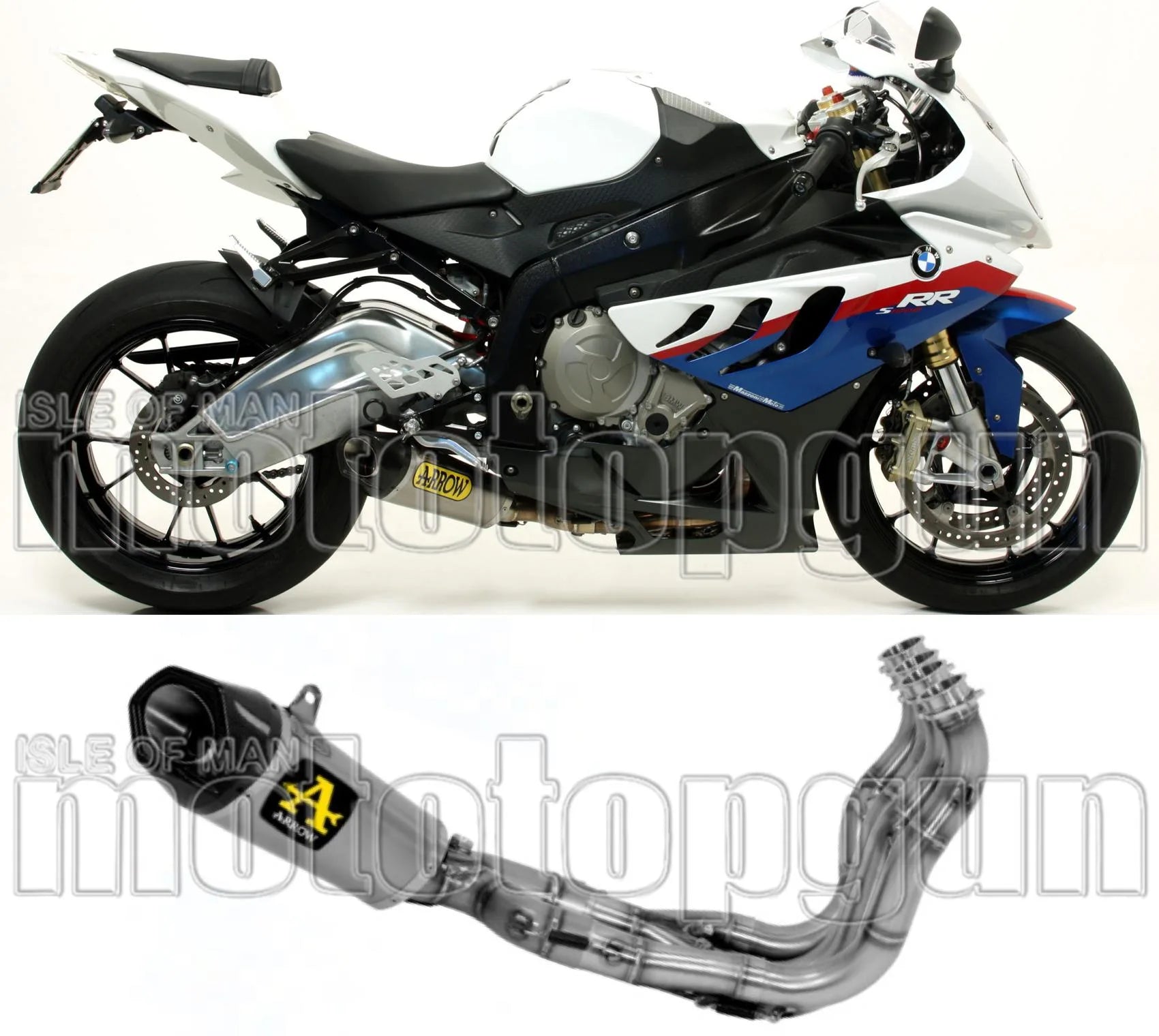 Système D'Échappement Complet Non Catalysé Et Sans Homologation Acoustique Works Competition Evo Titanium Carbon - Arrow Special Parts Compatible Avec Bmw S 1000 Rr (2009-2014)