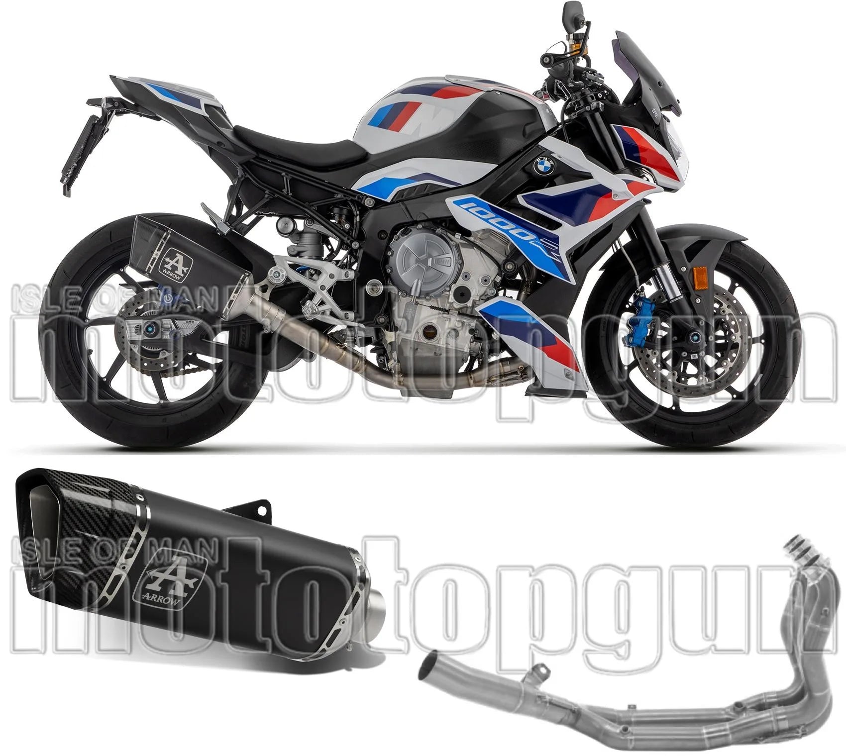 Système D'Échappement Complet Non Catalysé Et Sans Homologation Acoustique Pista Titanium Noir Carbon - Arrow Special Parts Compatible Avec Bmw S 1000 Rr (2019-2024)